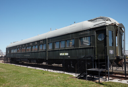 vintage rail passenger car outside the Railroad Museum and Park vintage rail passenger car outside t