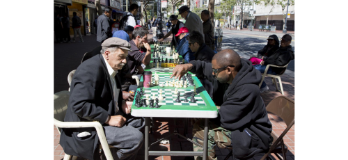 Chess Players on Market Street in San Francisco