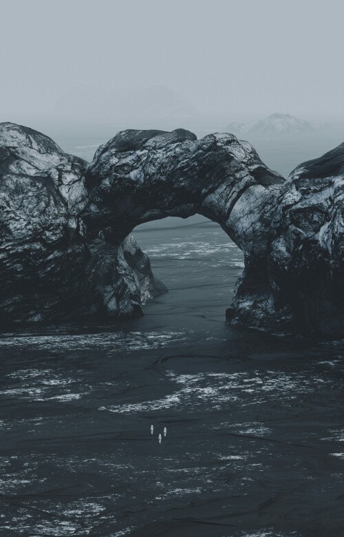 rock arch over the ocean