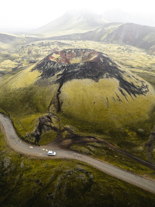 driving through the mountains